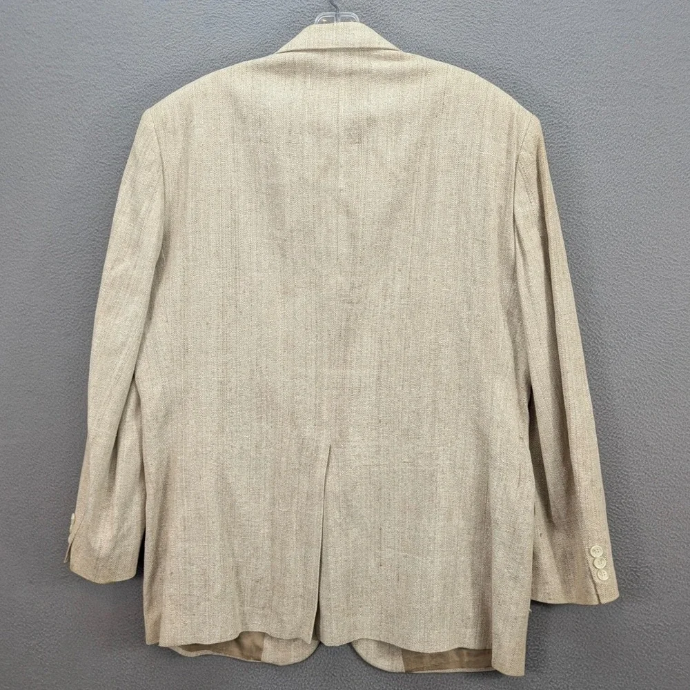 Towncraft Mens Vintage Beige Textured Two Button Blazer Sport Coat Size 42R